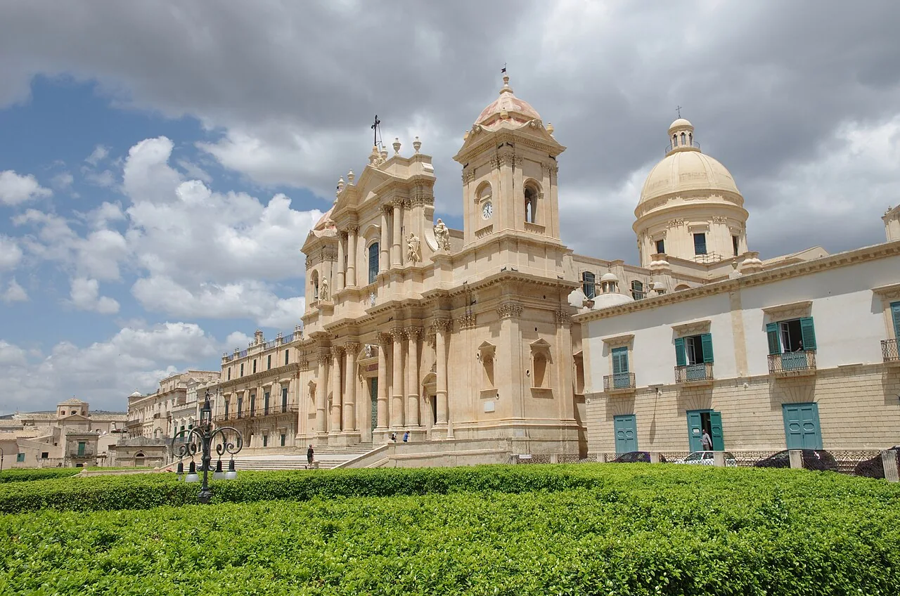 Golden baroque street in Noto